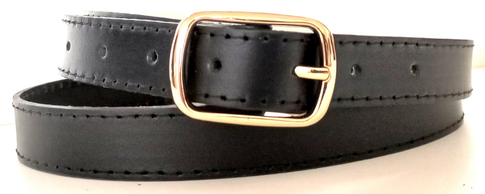 Úzký dámský opasek zlatá přezka