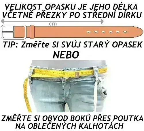 Bílý kožený opasek