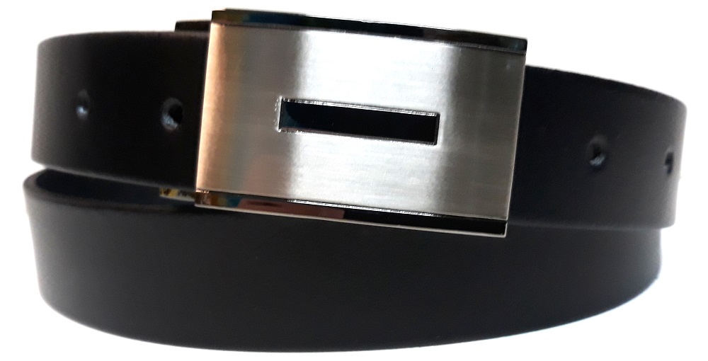 Opasek kožený s plnou přezkou