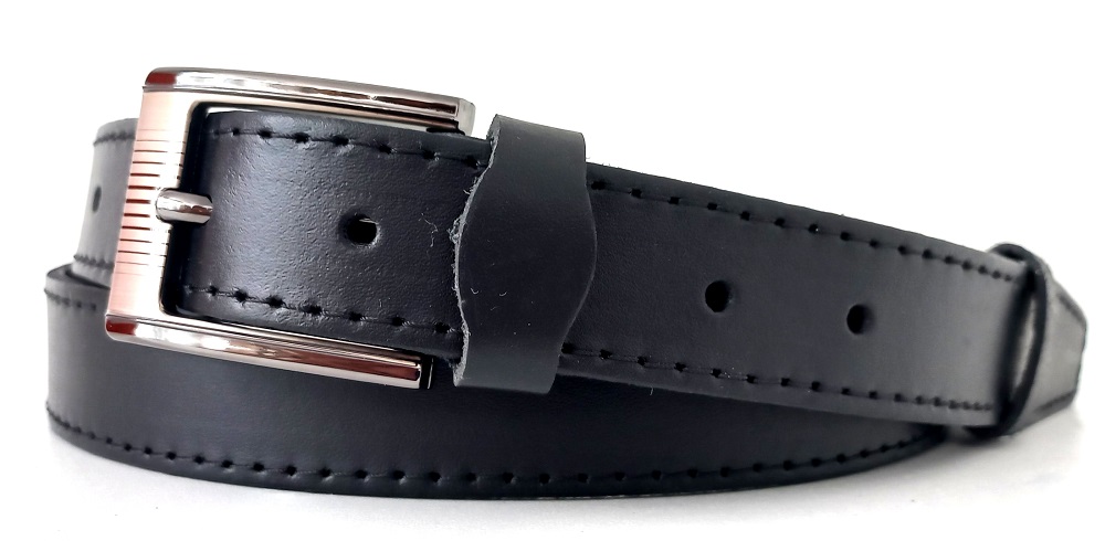 Kožený opasek černý elegantní