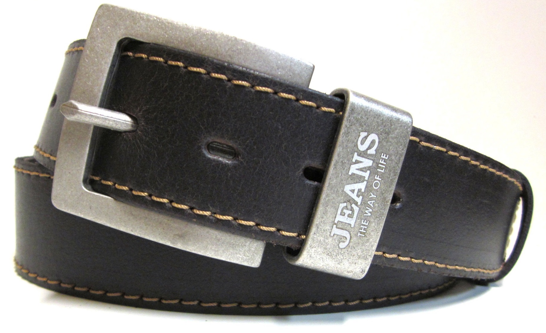 Pánský opasek hnědý kožený