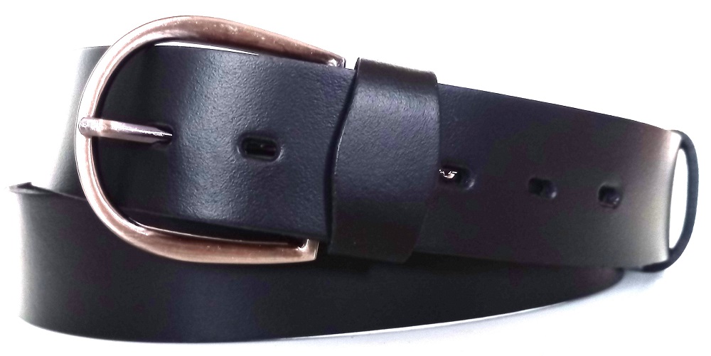 Černý opasek dámský s pěknou přezkou