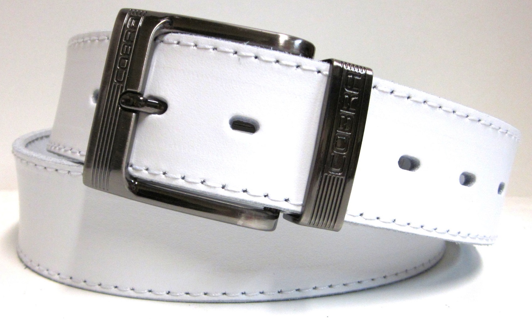 Kožený opasek bílý