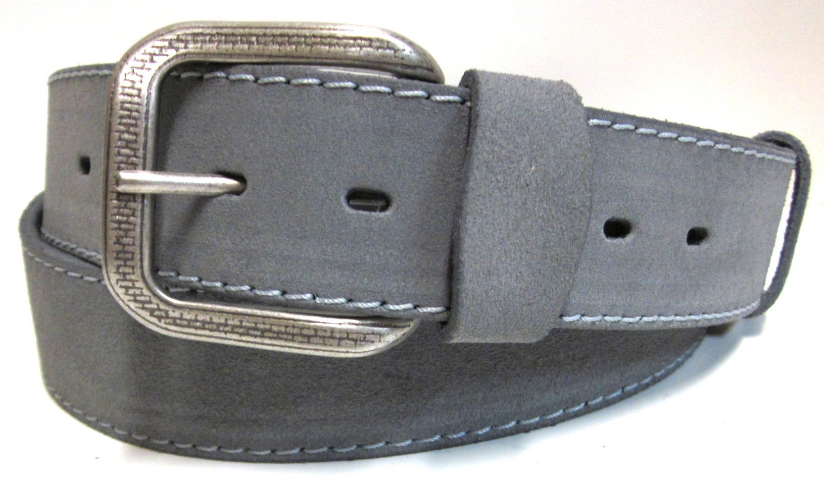 Kožený opasek šedý