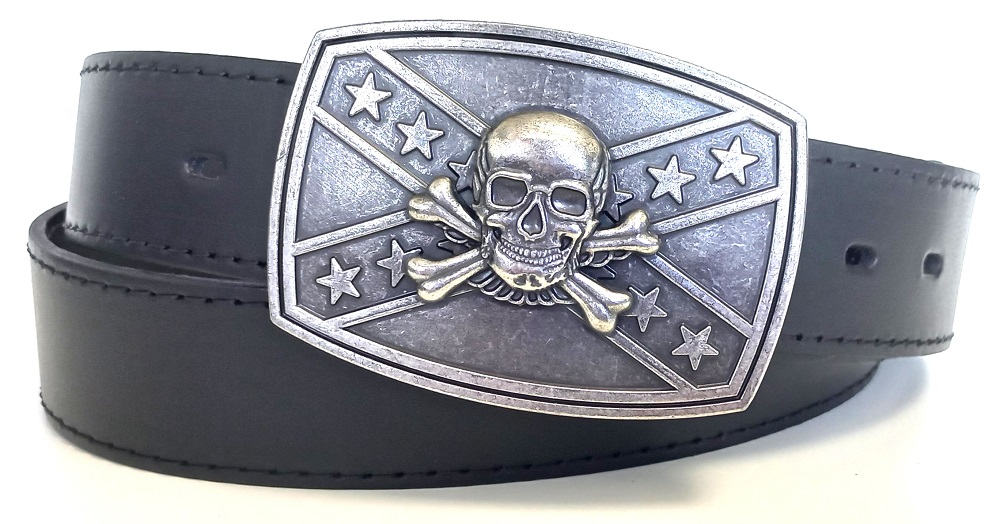 Motorkářský pásek s lebkou