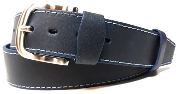 Modrý kožený opasek