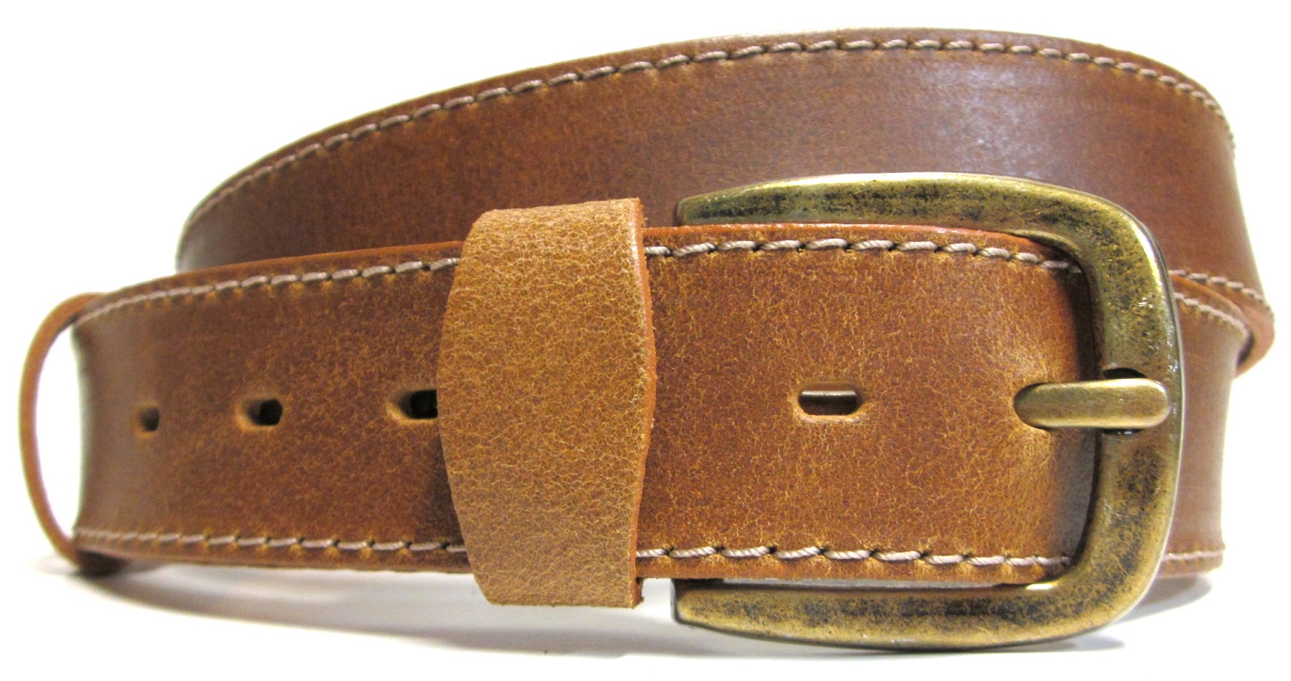 Kožený opasek světlehnědý