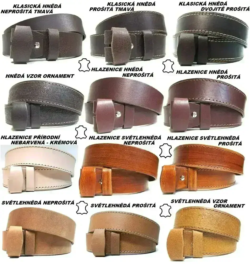 Bílý kožený opasek