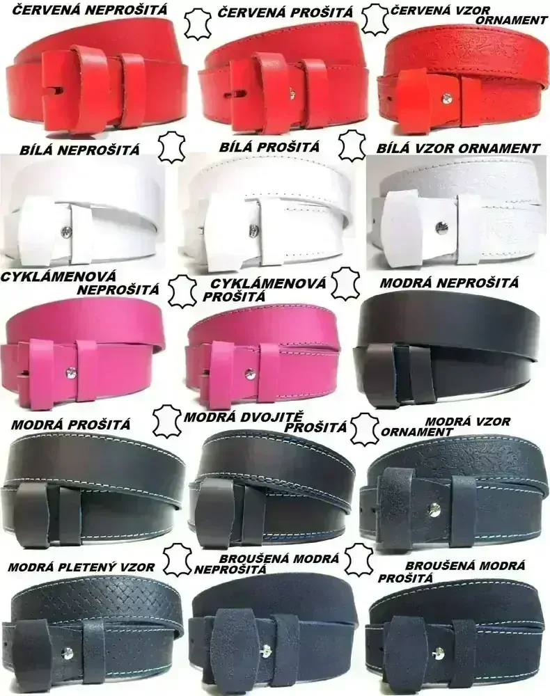 Bílý kožený opasek