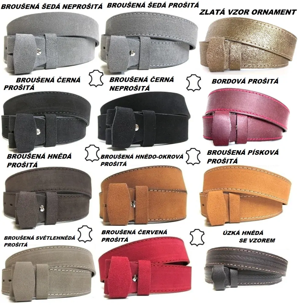 Bílý kožený opasek