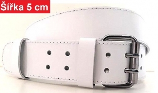 Bílý široký pracovní opasek 5 cm