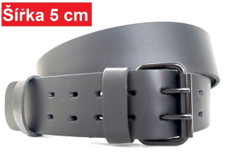 Služební kožený opasek 5 cm - černá přezka