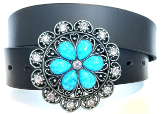 Dámský vybíjený opasek černý