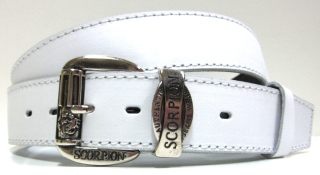 Kožený opasek pánský bílý