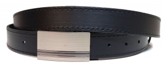 Černý opasek úzký s plnou přezkou