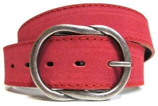 Kožené pásky z broušené kůže červené