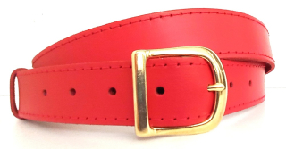 Opasek červený dámský se zlatou přezkou