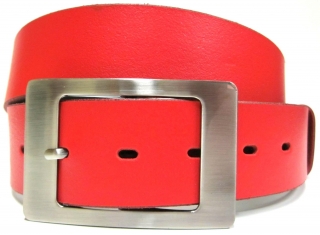 Kožený stylový červený opasek