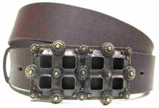 Hnědý kožený opasek dámský