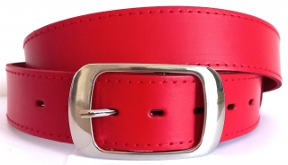 Kožený trendový opasek červený