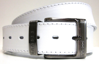 Kožený opasek bílý
