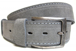 Kožený klasický šedý opasek