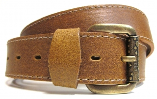 Dámský světlehnědý kožený opasek