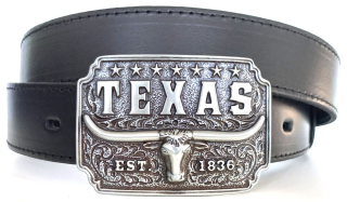 Kožený opasek s cowboy přezkou
